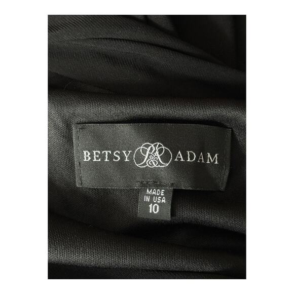 Betsy Adams asymmetric single long sleeve gown dress black size 10 - Picture 6 of 8